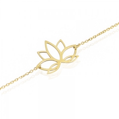 Złota bransoletka Kwiat Lotosu Celebrytka pr.585