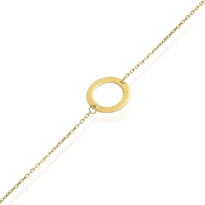 Złota bransoletka Celebrytka z kołem Ring, pr.585