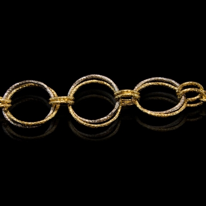 Złota Bransoletka łańcuszek na rękę - oryginalnie zmieszane sploty próby 585