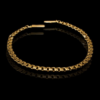 Złota Bransoletka splot Garibaldi pełny 4mm dł.19cm, pr. 585