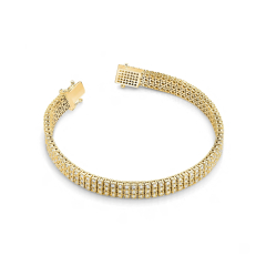 Bransoletka trzyrzędowa z Diamentami Labo 4,44ct złoto próby 585