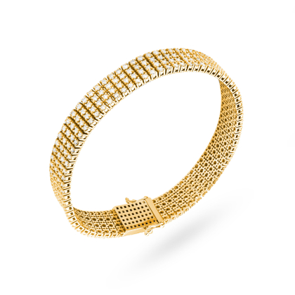 Bransoletka tenisowa czterorzędowa z Brylantami 6,00ct złoto próby 585