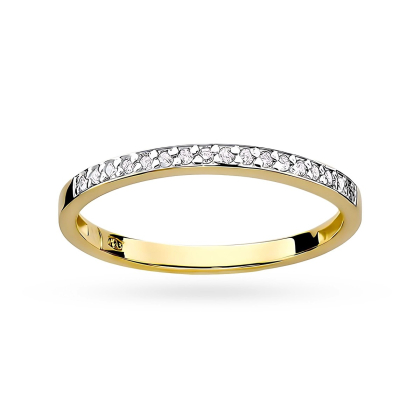 Modowy pierścionek 3 kolory złota próby 585 - Brylanty 0,09ct. W-0306