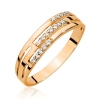 Modowy pierścionek - obrączka złoto próby 585 z Brylantami 0,15ct