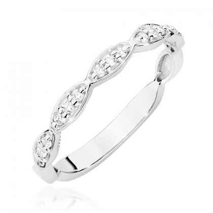 Pierścionek obrączka złota z Brylantami 0,08ct próby 585