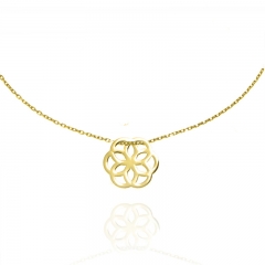 Złoty łańcuszek Celebrytka kwiat życia Mandala- próba 585