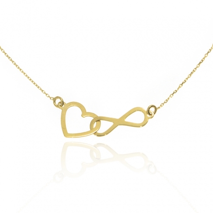 Złoty łańcuszek Celebrytka z sercem i nieskończonością, pr.585