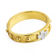 Złoty Różaniec na palec obrączka, pierścionek pr. 585