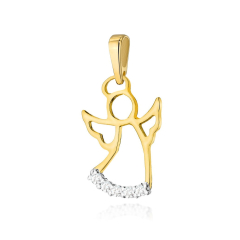 Zawieszka aniołek z brylantami 0,073ct złoto próby 585