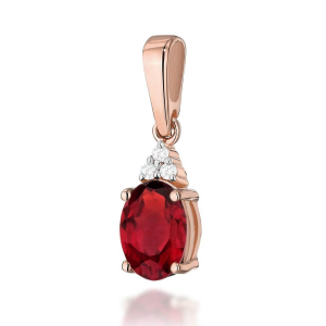 Zawieszka z Rubinem 1,00ct i brylantami złoto próby 585. Z-0308R