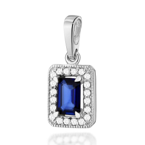 Zawieszka z Szafirem 0,60ct i brylantami złoto próby 585. Z-0422SZ