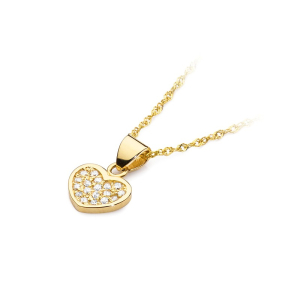 Zawieszka serce z brylantami 0,15ct - złoto próby 585