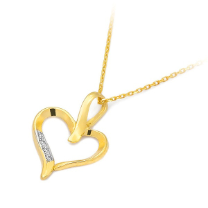 Zawieszka serce z brylantami 0,015ct złoto próby 585