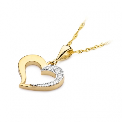 Zawieszka serce z brylantami 0,06ct pr.585