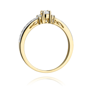 Pierścionek z Diamentami 0,24ct ze złota próby 585. W-0201