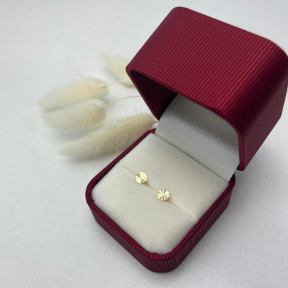 Kolczyki złote kółka diamentowane blaszki 5mm typu pinezki pr 585