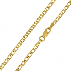 Złoty łańcuszek 45cm - splot Rombo 2,4mm -  próba 585