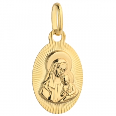 Złoty medalik z Matką Boską i dzieciątkiem Jezus pr.585