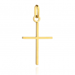 Złoty klasyczny lekko diamentowany Krzyżyk próby 585