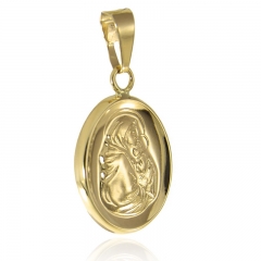 Medalik z Matką Boską z dzieciatkiem Jezus ze złota próby 585