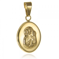 Medalik z Matką Boską Częstochowską ze złota próby 585
