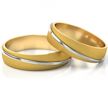 Żółte i białe złoto obrączki ślubne próby 585