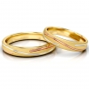 Trzykolorowe matowe złote zdobione obrączki ślubne próby 585