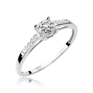 Pierścionek z Brylantami 0,12ct z żółtego złota próby 585. W-0055