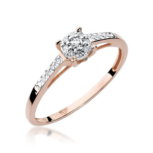 Pierścionek z Brylantami 0,12ct z żółtego złota próby 585. W-0055