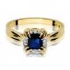 Zaręczynowy pierścionek z szafirem 1,70ct  i diamentami złoto próby 585