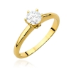 Biały Szafir 0,60ct i brylanty - pierścionek ze złota żółtego/białego próby 585