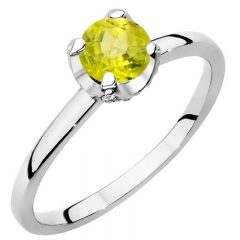 Oliwin 0,60ct i brylanty  - pierścionek ze złota żółtego/białego próby 585