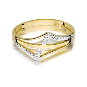 Pierścionek z Brylantami 0,03ct z żółtego złota próby 585. W-0114