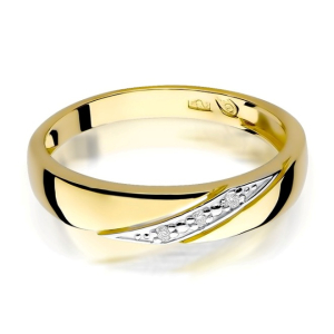 Pierścionek z Brylantami 0,015ct z żółtego złota próby 585. W-0118