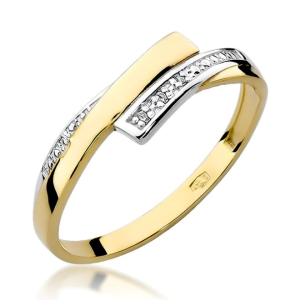 Pierścionek z Brylantami 0,02ct z żółtego złota próby 585. W-0196