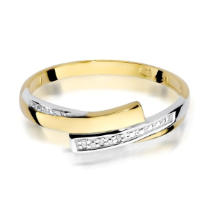 Pierścionek z Brylantami 0,02ct z żółtego złota próby 585. W-0196