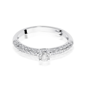 Pierścionek z Brylantami 0,36ct z białego złota próby 585. W-0200B