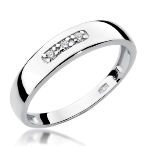 Pierścionek z Brylantami 0,05ct z białego złota próby 585. W-0235B