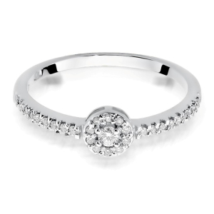Pierścionek z Brylantami 0,19ct z białego złota próby 585. W-0273B