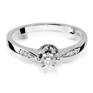 Pierścionek z Brylantami 0,25ct z białego złota próby 585. W-0291B