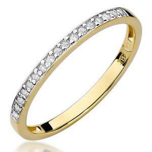 Pierścionek z Brylantami 0,09ct  z żółtego złota próby 585. W-0306