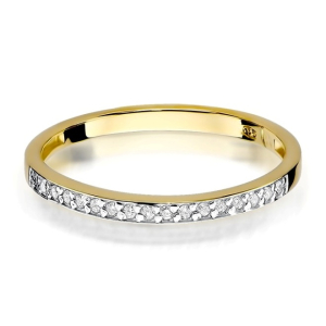 Pierścionek z Brylantami 0,09ct  z żółtego złota próby 585. W-0306