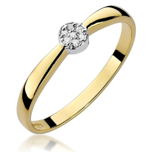 Pierścionek z  Brylantami 0,04ct z żółtego złota próby 585. W-0322