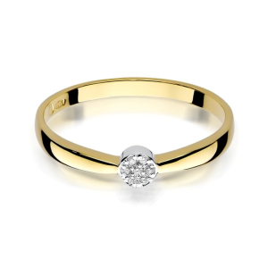 Pierścionek z  Brylantami 0,04ct z żółtego złota próby 585. W-0322