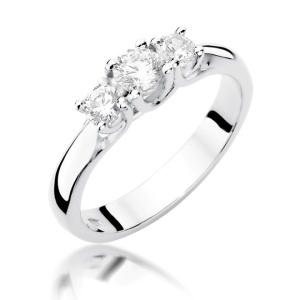 Pierścionek z Brylantami 0,49ct z białego złota próby 585. W-0344B