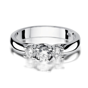 Pierścionek z Brylantami 0,49ct z białego złota próby 585. W-0344B