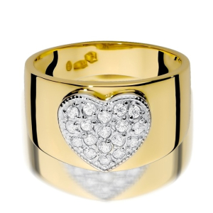 Pierścionek z Brylantami 0,26ct z żółtego złota próby 585. W-0352