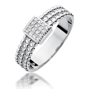 Pierścionek z Brylantami 0,08ct z białego złota próby 585. W-353B