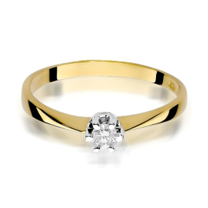 Pierścionek z Brylantem 0,23ct z żółtego złota próby 585. W-0036/23