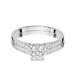 Pierścionek z Brylantami 0,16ct z białego złota próby 585. W-0402B